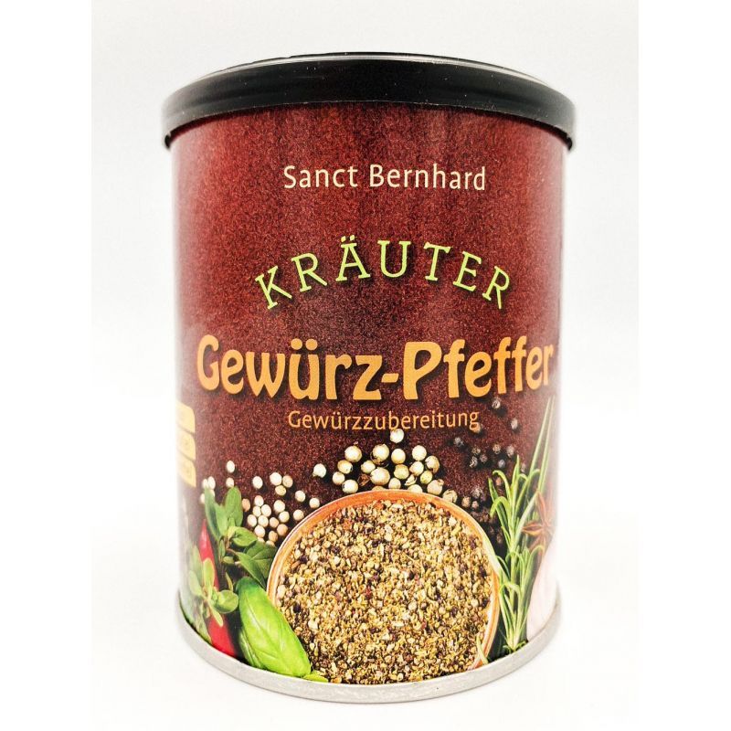百年聖伯納德 Sanct Bernhard精選香氣奔騰胡椒鹽 魚肉菜餚香料鹽 烹調醃製香料Kräuter-Gewürzpfeffer 180g