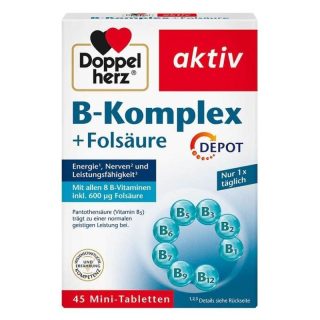 多寶雙心Doppelherz B Komplex Folsaure 長效B群維他命+葉酸片 45 顆